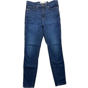 Madewell Womens 10” High Rise Skinny Jeans Dark Wash Stretch Blue Denim Size 26